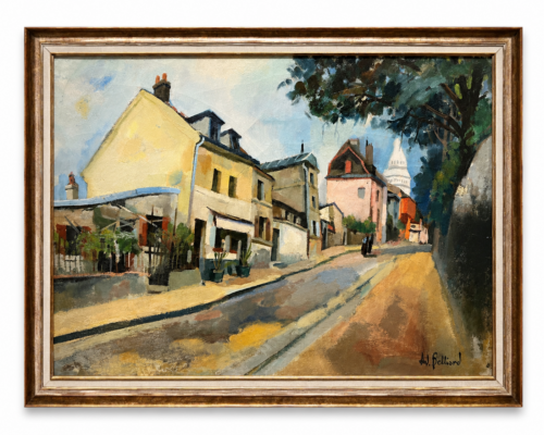 Adolphe Belliard Montmartre 1920 oil painting with Sacré-Cœur Paris