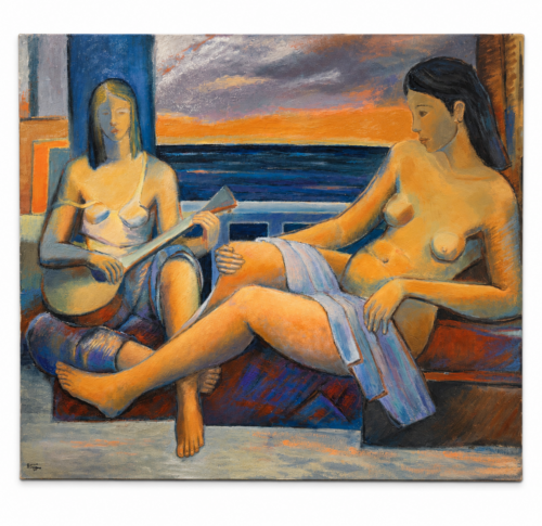 Bernard Herzog — 2 Femmes, 1980 Bernard Herzog, 2 Femmes, 1980, oil on canvas