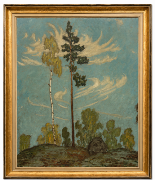 Gustave Frangerst Northern Wind 1972 oil on canvas Scandinavian landscape